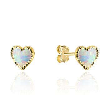 Kolczyki złote serca z opalem FUG7-17-K01653-2