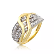 Pierścionek złoty z cyrkoniami FP1775