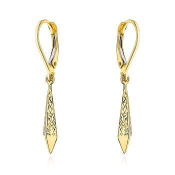 Kolczyki złote diamentowane romby na angielskim zapięciu FUG7-K01165-375