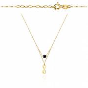 Naszyjnik złoty celebrytka nieskończoność z czarnym kamieniem FUG3-4-CN00259-2