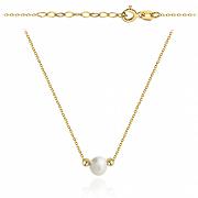 Naszyjnik złoty perła i gładkie kulki FUG3-21-N00373-2