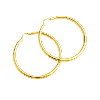 Kolczyki złote gładkie koła 3,5 cm FUGCI02