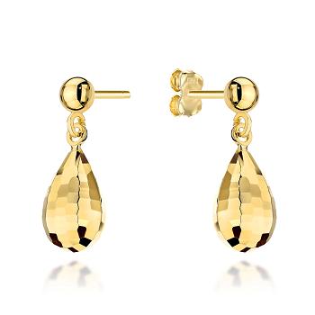 Kolczyki złote diamentowane krople FUG7-K01835-585
