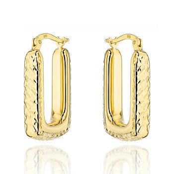 Kolczyki złote prostokątne diamentowane FUG7-17-K01614-2