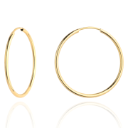 Kolczyki złote gładkie koła 3 cm FUGCI01