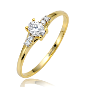 Pierścionek zaręczynowy złoty z białą cyrkonią XFP1832