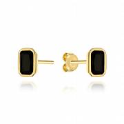 Kolczyki złote czarne prostokąty FUG7-25-K01524-2