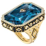 Pierścionek SWAROVSKI • Tarot Magic Cocktail Ring, Blue, Gold-tone plated 5490913 5513248 