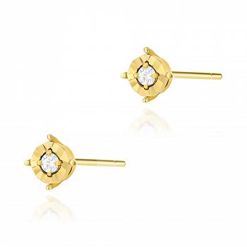 Kolczyki złote z brylantami FKO517-585-B0.06