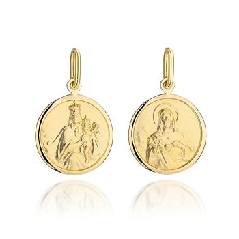 Medalik z żółtego złota szkaplerz FUG5-9-M00189-2