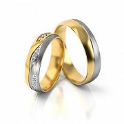 Obrączki ślubne złoto dwukolorowe 5mm próba 585 • FS287