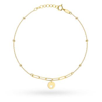 Bransoletka złota ogniwa i gładkie kulki FUG2-31-B01005-2