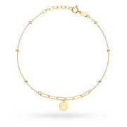 Bransoletka złota ogniwa i gładkie kulki FUG2-31-B01005-2