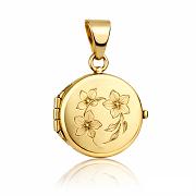 Okrągłe złote puzderko grawerowane różne wzory FUG6-13-Z00392-2