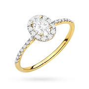 Pierścionek zaręczynowy z żółtego złota z brylantami 0.47ct