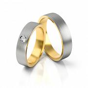 Obrączki ślubne złoto dwukolorowe 4,8mm próba 333 • XFS249