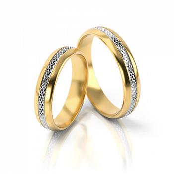Obrączki ślubne złoto dwukolorowe 4,3mm próba 585 • FS3