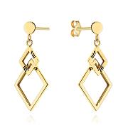 Kolczyki złote wiszące romby FUG7-K01800-585