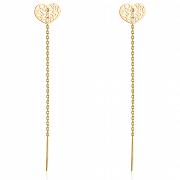 Kolczyki złote przewlekane ażurowe serca FUG7-4-K01087-2