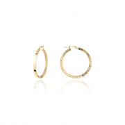 Kolczyki złote koła z diamentowanymi bokami 1,5 cm FUG 7-17-K01086-2