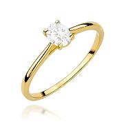 Pierścionek zaręczynowy z żółtego złota z diamentem laboratoryjnym 0.30ct
