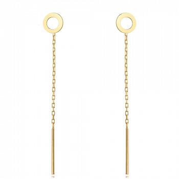 Kolczyki złote przewlekane ringi FUG7-21-K01535-2