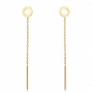 Kolczyki złote przewlekane ringi FUG7-21-K01535-2