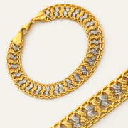 Bransoletka złota szeroka dwukolorowa FBR2541