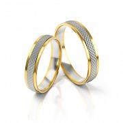 Obrączki ślubne złoto dwukolorowe 4mm próba 585 • FS229