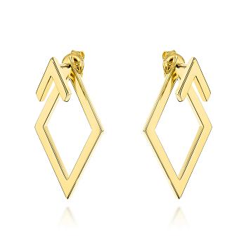 Kolczyki złote trójwymiarowe romby FUG7-42-K01680-2