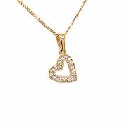 Zawieszka złota serduszko z cyrkoniami FUG7A85-15520