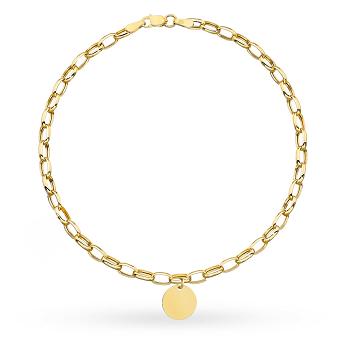 Bransoletka złota ogniwa i wiszące kółeczko FUG2-B01180-585