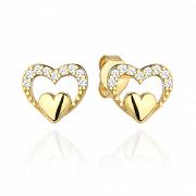 Kolczyki złote serduszka z cyrkoniami FUG7-34-K01541-2