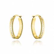 Kolczyki złote owalne z diamentowaniem w dwóch kolorach złota FUG7-17-K01164-2