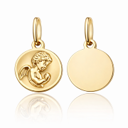 Medalik z żółtego złota aniołek modlący się FUG5-M00050-585