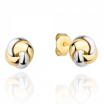 Kolczyki złote plecione dwukolorowe FUG7-17-K01293-2