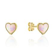 Kolczyki złote serca z opalitem FUG7-17-K01661-2