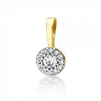 Zawieszka z żółtego złota z brylantem 0.22 ct FZ443-585-B0.22