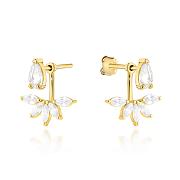 Kolczyki złote listki z cyrkoniami FUG7-K01781-585