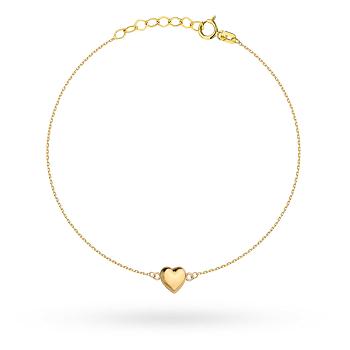 Bransoletka złota z serduszkiem FUG2-B01130-585