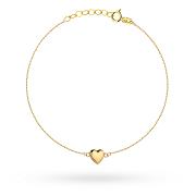 Bransoletka złota z serduszkiem FUG2-B01130-585