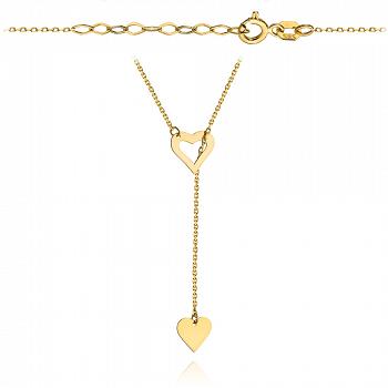 Naszyjnik złoty dwa serca FUG8C36-21387