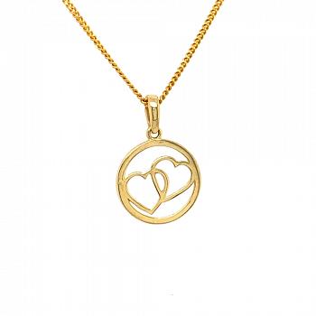 Zawieszka złota dwa serca FUG24D3-226AF