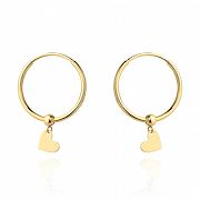 Kolczyki złote koła i serce FUG7-21-K00570-2