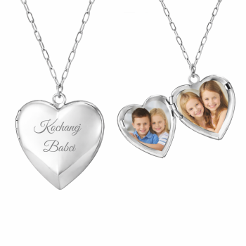 Naszyjnik stal szlachetna serce sekretnik puzderko z dedykacją WA799