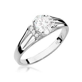 Pierścionek zaręczynowy z białego złota z diamentami laboratoryjnymi 0.45ct