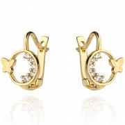 Kolczyki złote motylki z cyrkoniami na angielskim zapięciu FUG7-23-K00866-2