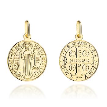 Medalik złoty Święty Benedykt duży FUG5-M00223-585