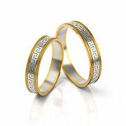 Obrączki ślubne złoto dwukolorowe 4mm próba 585 • FS248