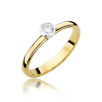 Pierścionek zaręczynowy z brylantem 0.15
